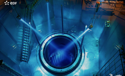 Prise de vue de la cuve du réacteur lors du déchargement du combustible