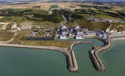 Vue aérienne de la centrale nucléaire de Penly