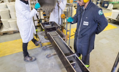 Test en laboratoire de la fluidité du béton