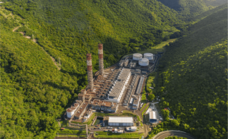 Zoom permettant de voir de plus près les installations de la centrale de Bellefontaine en Martinique