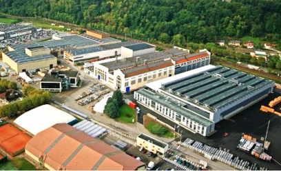 Vue aérienne du site de production d'Aix les bains