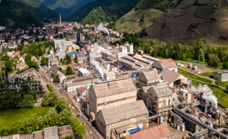 Vue aérienne du site et de son implantation.