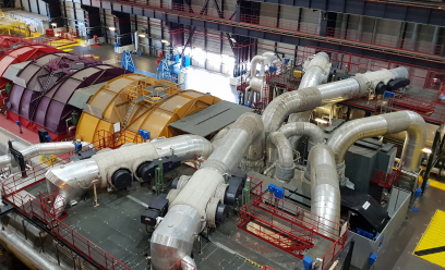 La turbine Arabelle vue de haut dans la salle des machines